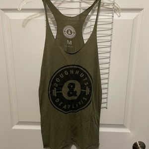 Doughnuts and Deadlifts racer back tank